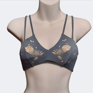 NWT Hurley Blue Quick Dry Ribbed Strappy Bikini Top Size XS